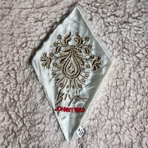 NWT JOHNNY WAS Peony Jacquard Coat with Sherpa Trim and Pomp-pomp Tassels M - Picture 8 of 9